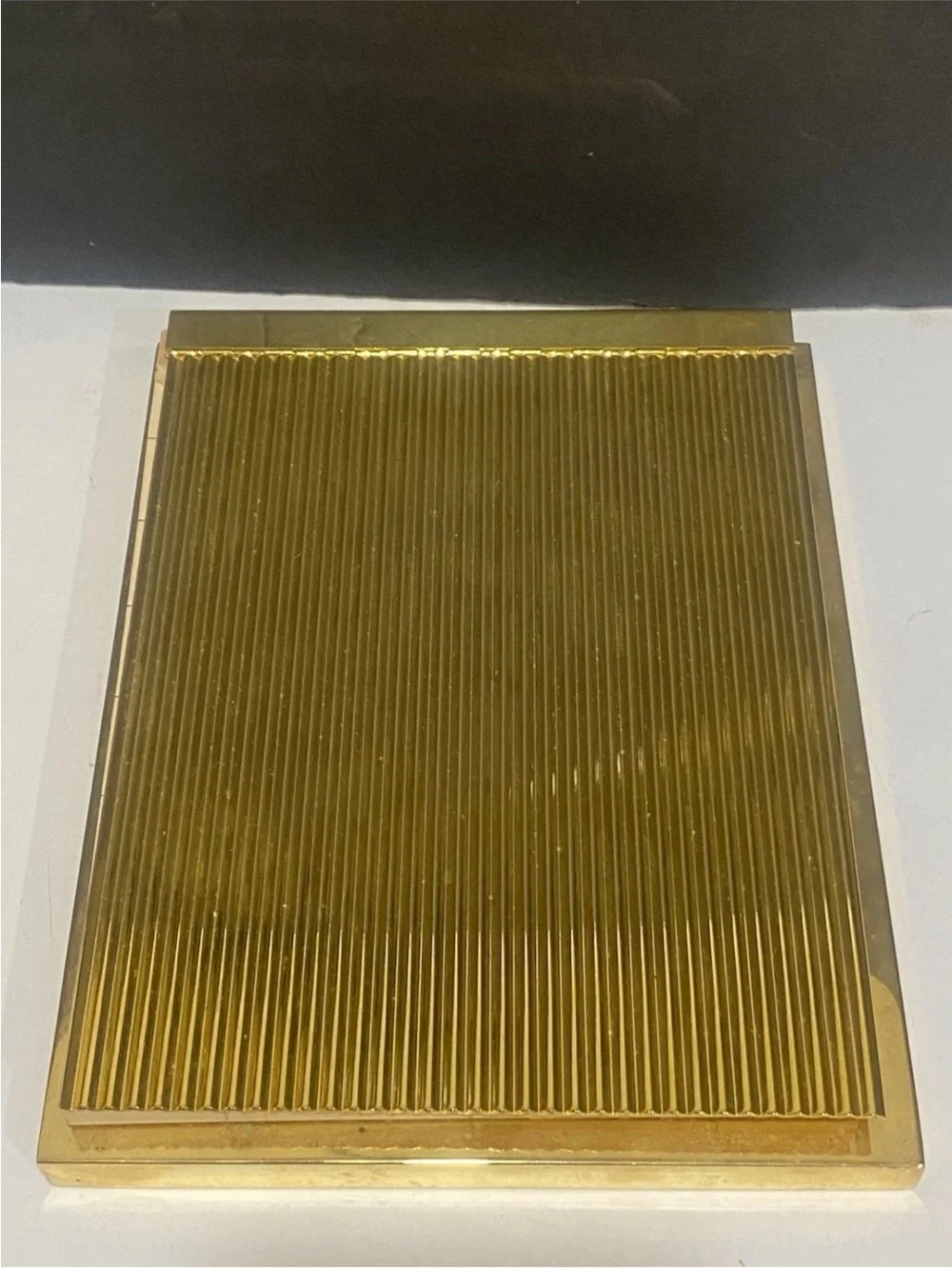 Mid-Century Modern Gold Flip Calendar Pad Holder